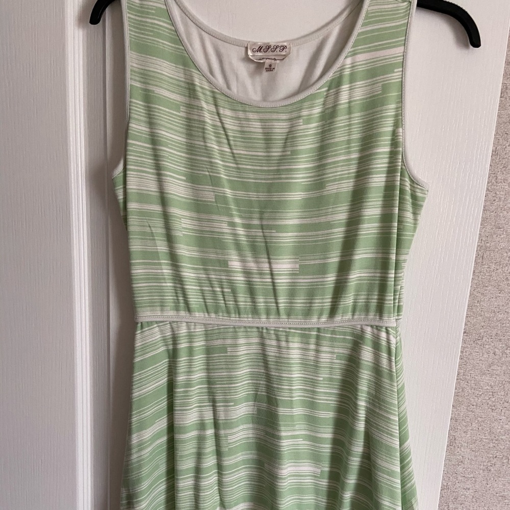 Green and white sundress